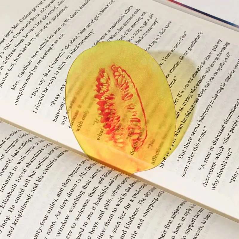 Acrylic Grape Slice Bookmark Transparent Fruit Shape Page Marker Creative Stationery Gift For Students Reading Souvenir