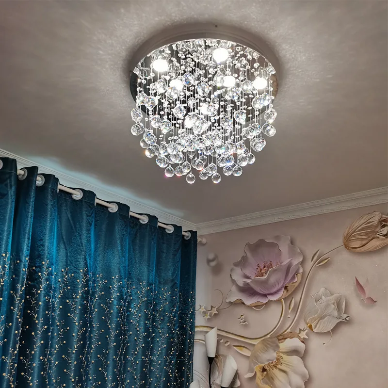 LED Crystal Ceiling Lamp Round Living Room Bedroom Simple Modern Atmosphere Warm Romantic full house