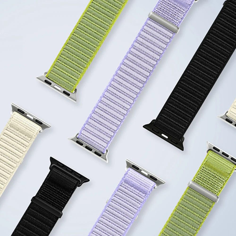 Плетеный нейлоновый ремешок LOOP для Apple Watch Bands ultra2 se 10 9 8 7 6 5 Браслет correa iwatch 44 мм 40 мм 46 42 45 49 мм ремешки