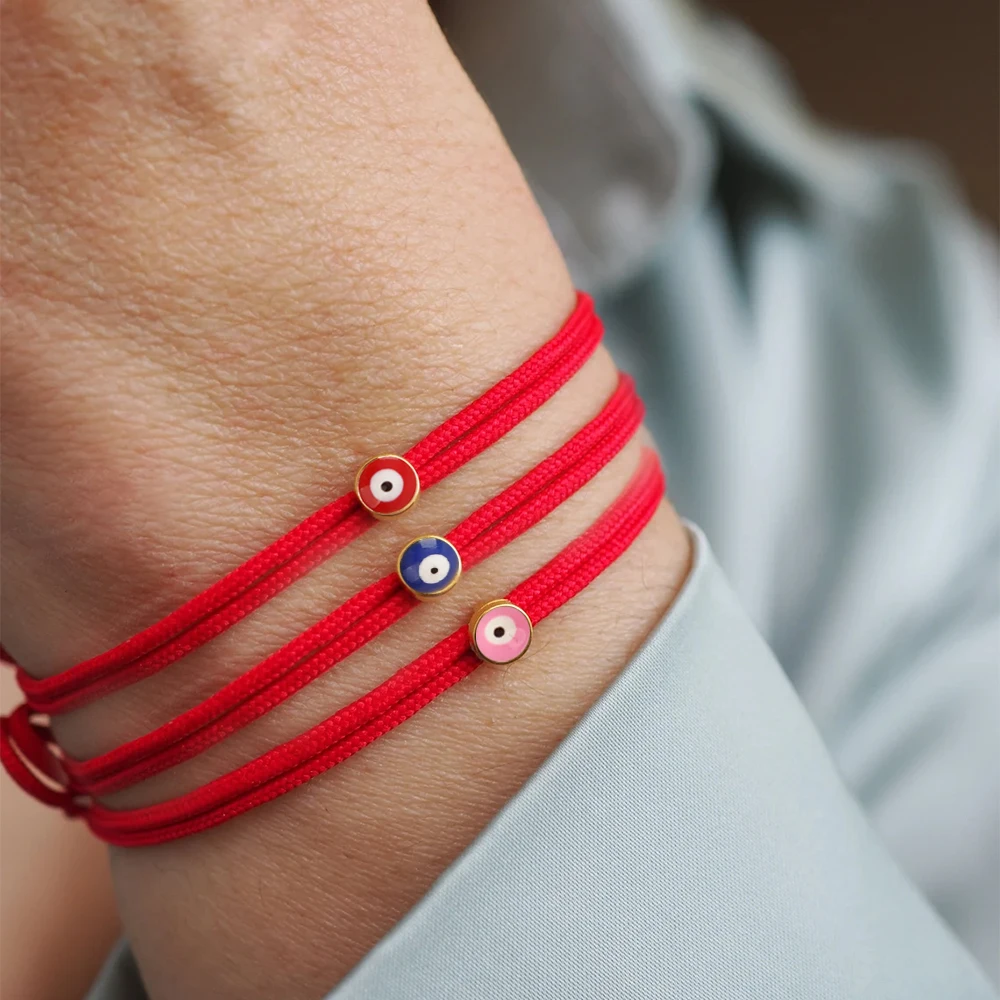Bracelets en ULrouge pour hommes et femmes, bijoux faits à la main, Miracle Evil Eye Luck, Bohemian Greek Tradition, Mars, 3 pièces par ensemble