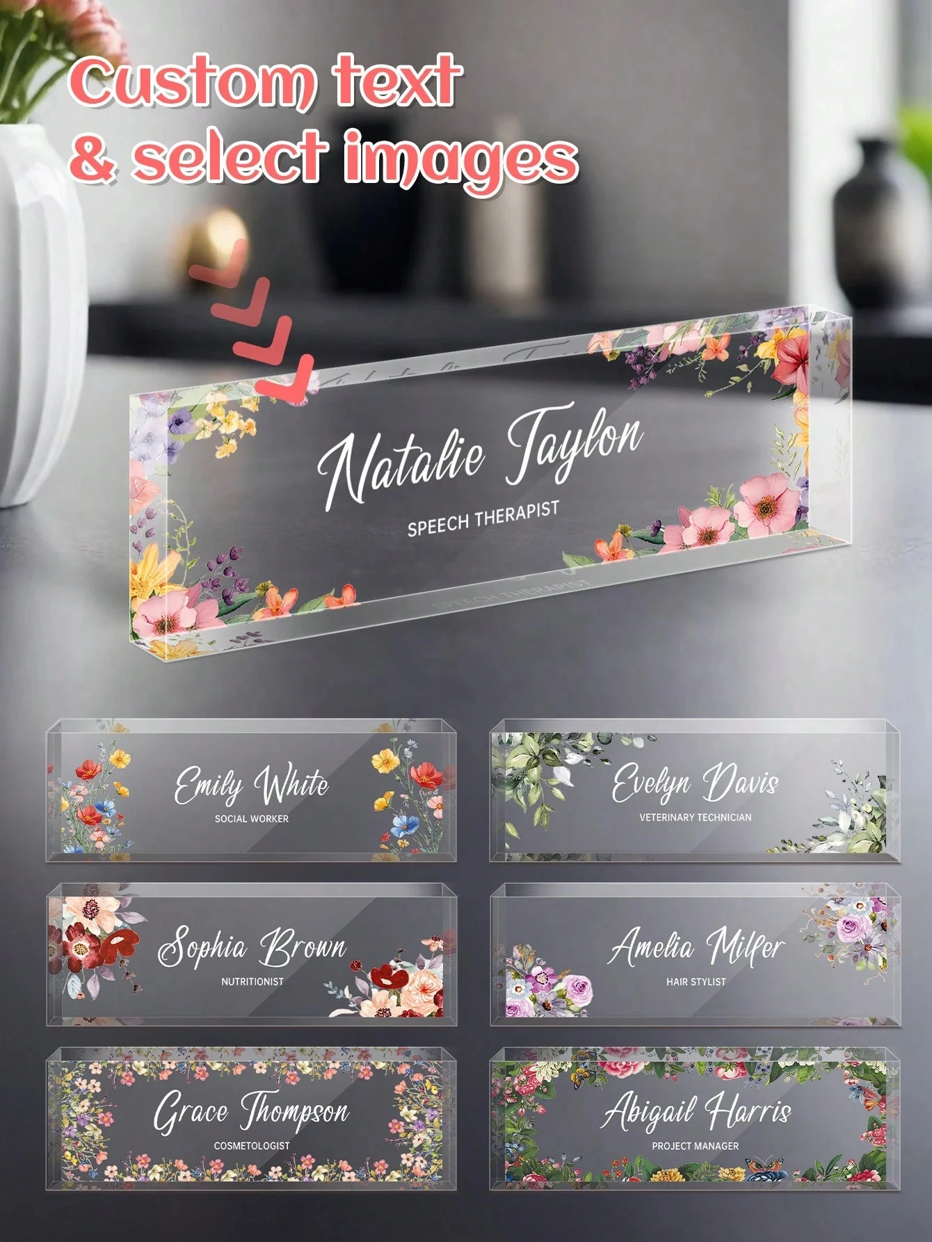 20*6 سنتيمتر لوحة اسم مكتب أكريليك مخصص ، علامة اسم شخصية للمعلم ، رئيس ، هدية ديكور المكتب ، هدية عيد الميلاد والتخرج