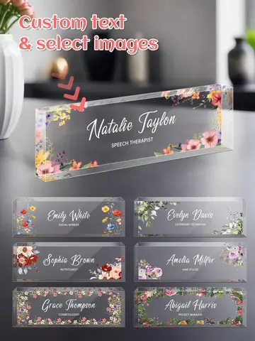 Plaque signalétique de bureau en acrylique personnalisée 20*6CM, signe de nom personnalisé pour enseignant, patron, cadeau de décoration de bureau, cadeau d'anniversaire et de remise de diplôme