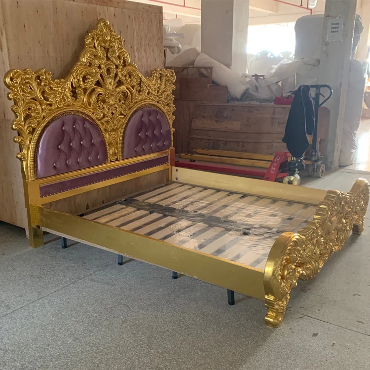 Wooden carved bed design elegant manufacture hotel furniture bed design