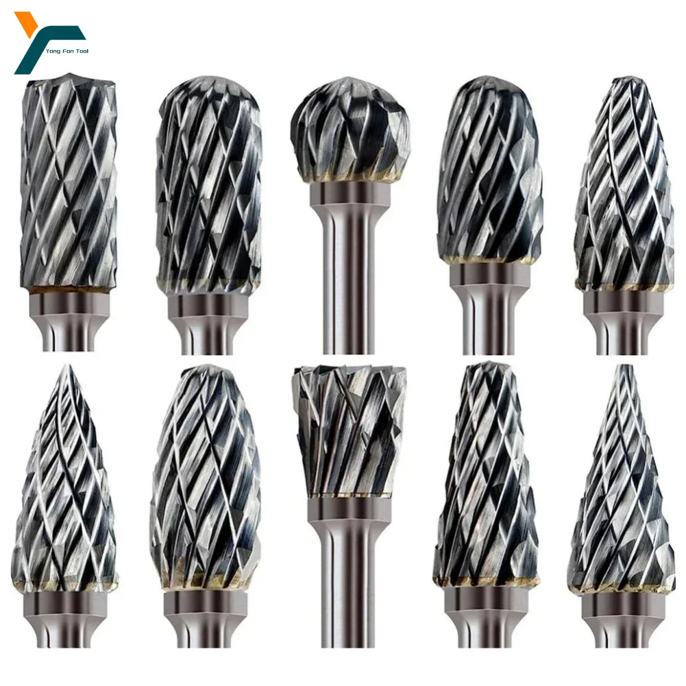 

10Pcs Carbide Burr Set Double Cut Slot 3mm Shank Die Grinder For Dremel Rotary Tool Rasp Bits Metal Carving Electric Grinding
