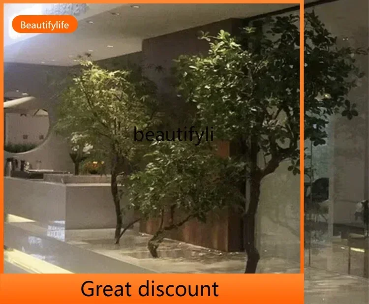 PPP  Q 26 Simulation Tree Fake Trees Banyan Large Plant Living Room Pachira Macrocarpa Solid Wood Trunk Hotel Decoration