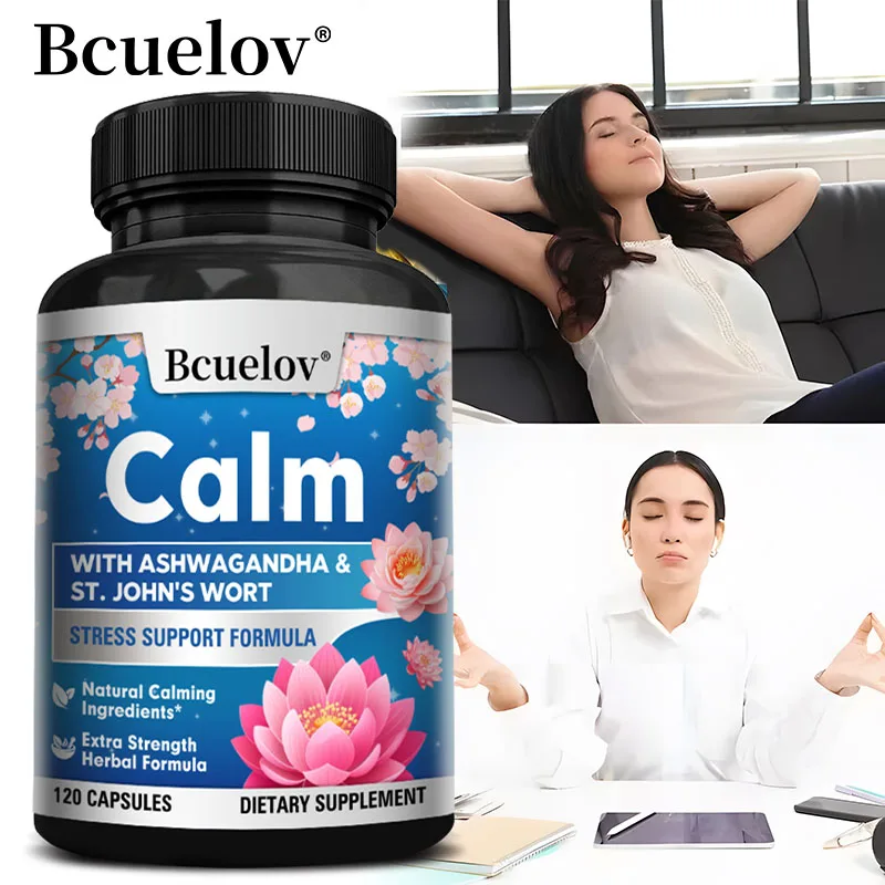 

St. John's Wort Capsules - Contains Ashwagandha, Calcium Magnesium Zinc To Improve Sleep, Relieve Stress, Boost Immunity