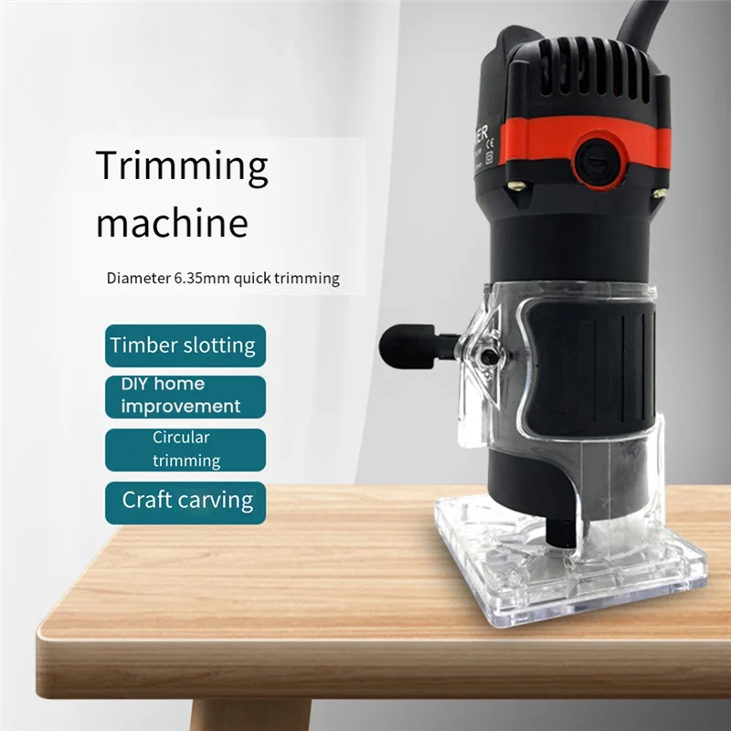 800W Electric Wood Trimmer Wood Router Laminate Trimmer Electric Trimmer Professional Slotting Trimming Grooving Machine EU Plug
