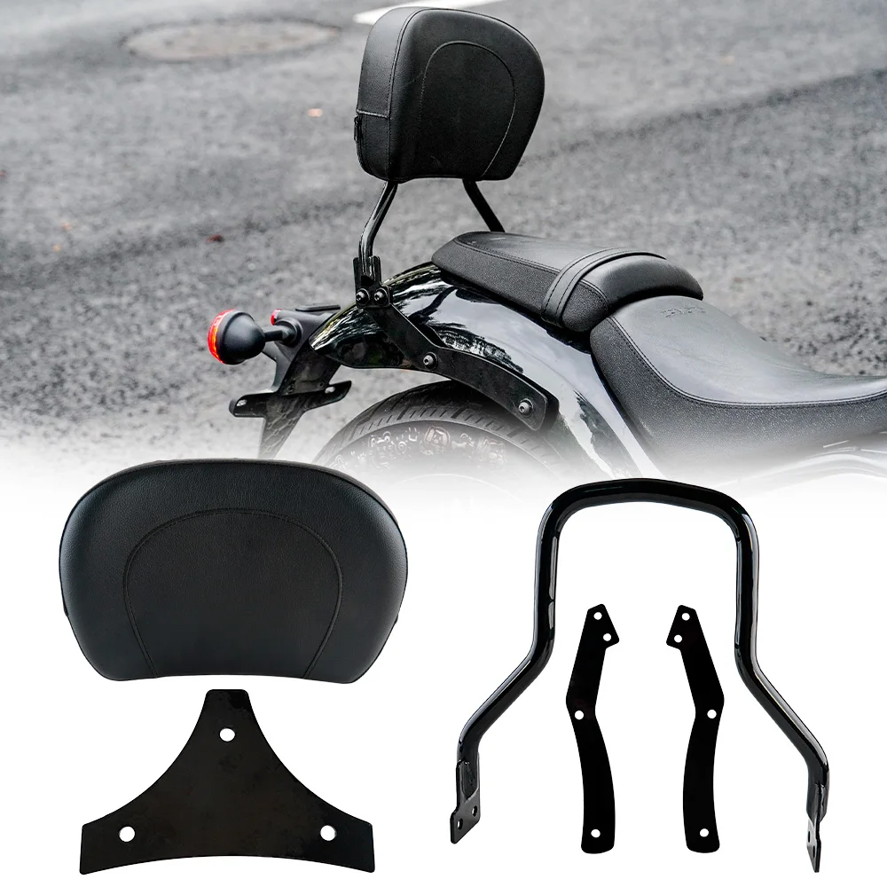 

Fit CFMOTO 450CLC Passenger Backrest Sissy Bar Set, Rear Seat Backrest Pad with Mounting Hardware Motorcycle Accessories