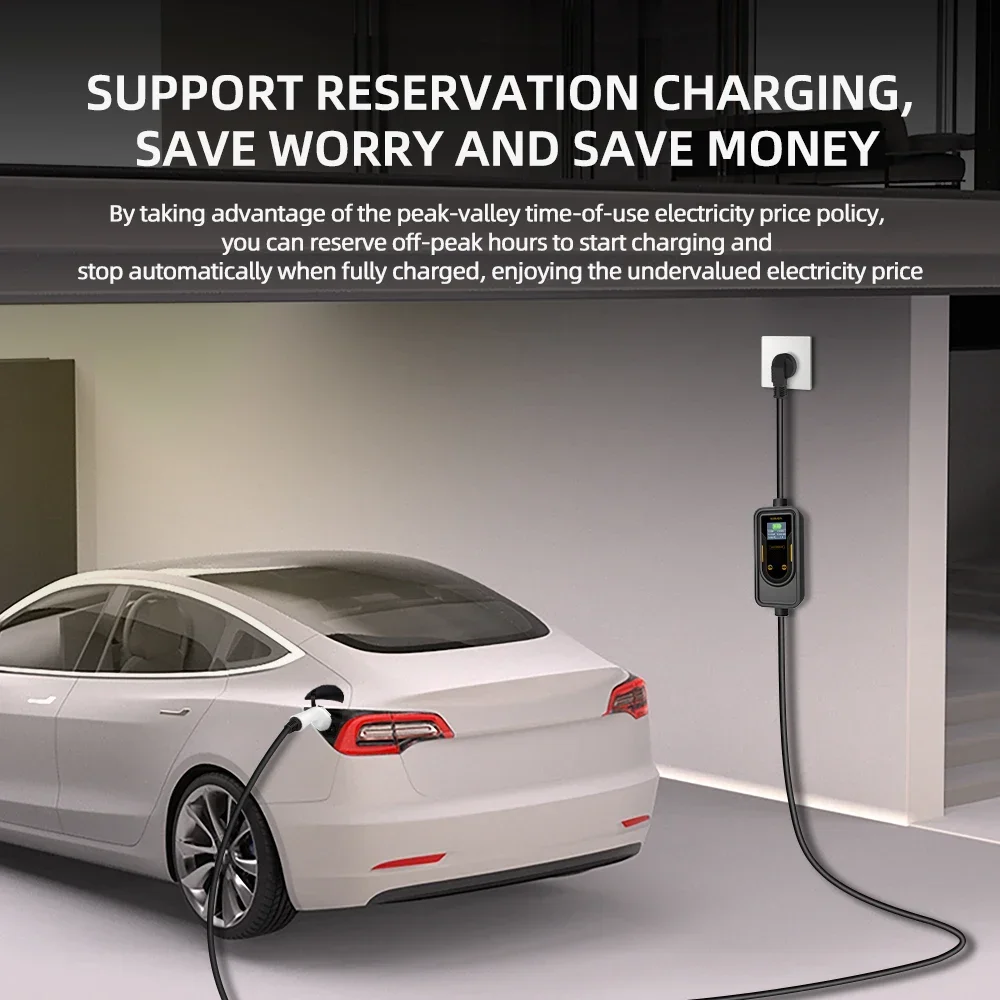 ROMADA Type2 GBT20234 Carregador EV portátil 3.5KW 16A Carregador de carro elétrico EVSE Cabo de carregamento Wallbox 5M 10M Cabo