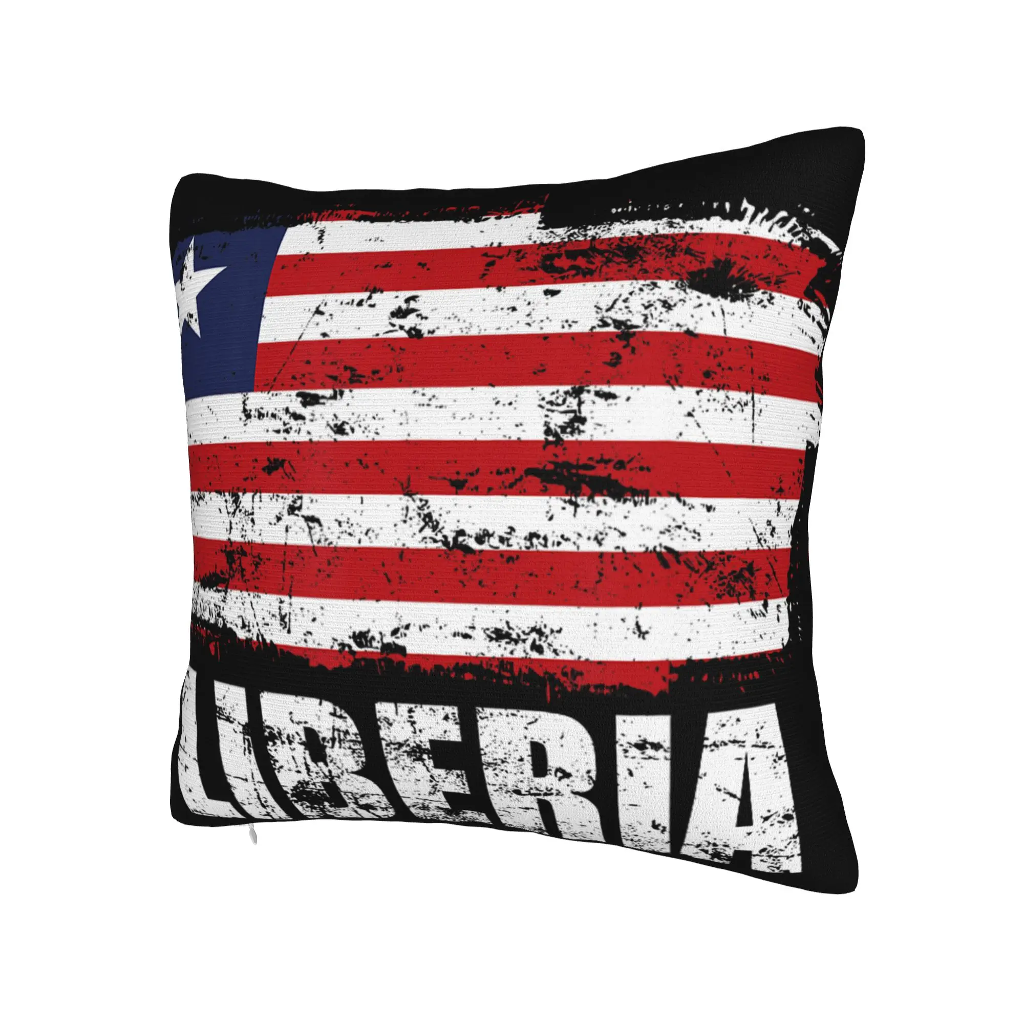 Decorative Pillow Cover Liberia Independence Day Stuff Seat  Pillow Case Cover Zippered Multiple Sizes