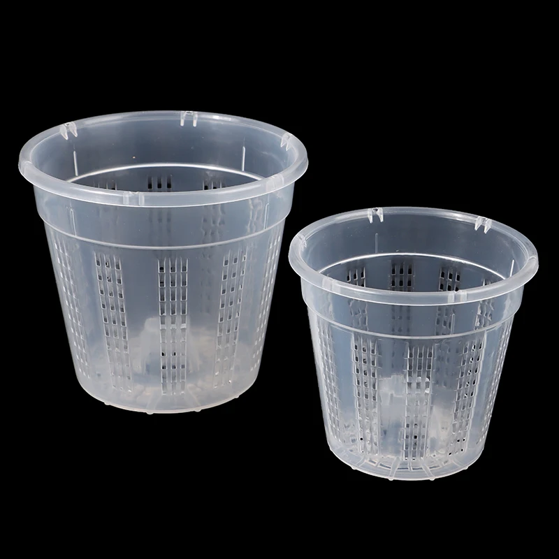 1Pc Flowerpot Garden Planter Drainage Pots with Holes Transparent Orchid Baskets Plastic Breathable Flower Pots Accessories