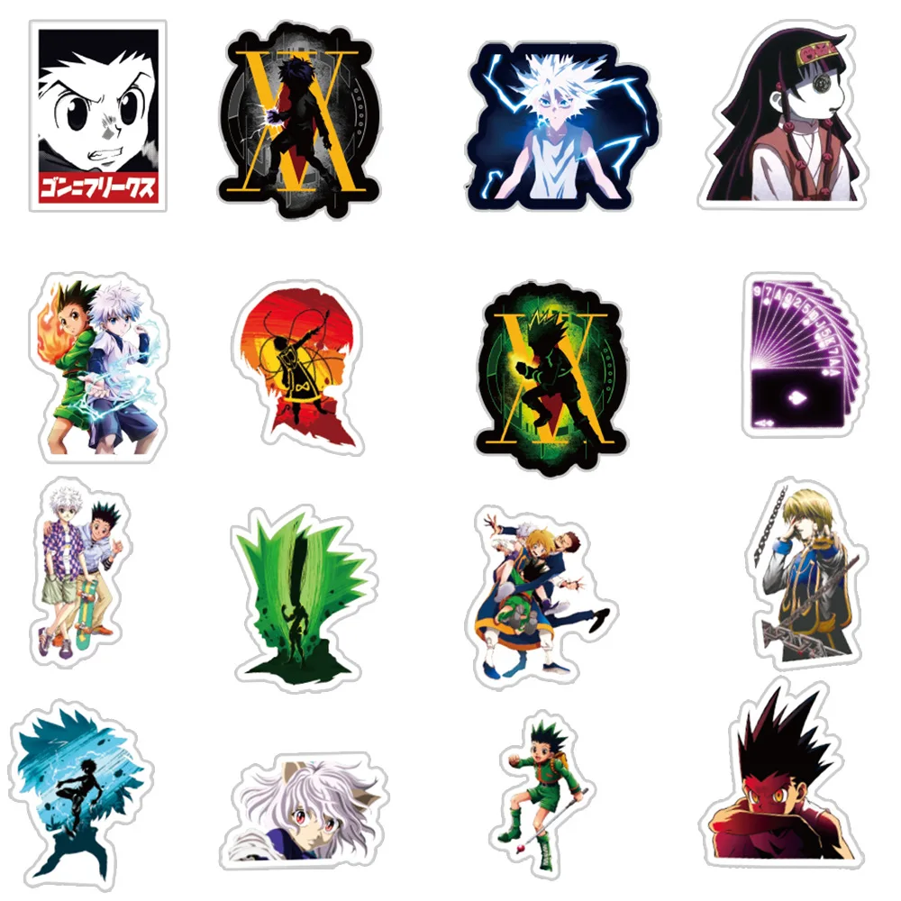 50pcs Hunter×Hunter Graffiti Sticker Luggage Notebook Water Bottle Cartoon Decorative Stickers