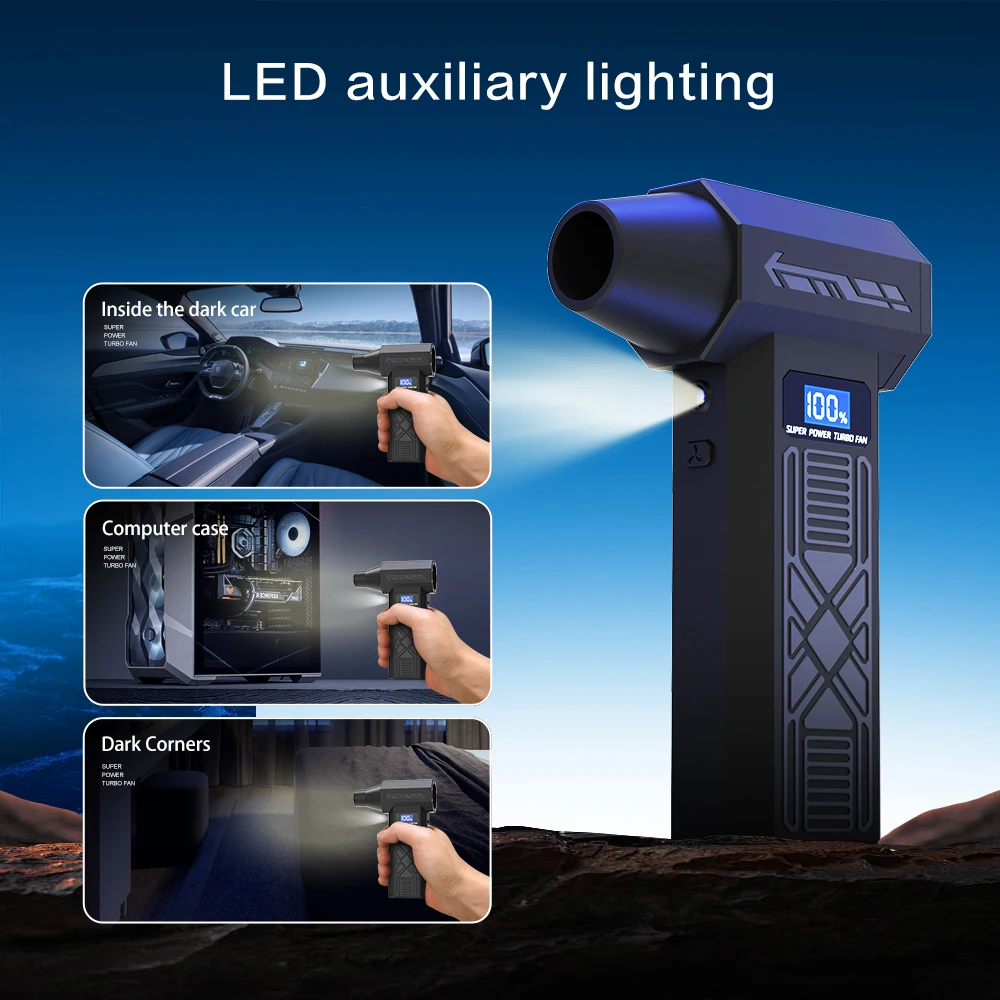 مكنسة كهربائية توربو جيت قابلة للتعديل 4 سرعات 120,000 دورة في الدقيقة + بطارية 5200 مللي أمبير في الساعة + 41 متر/الثانية على مستوى الإعصار وإزالة الغبار والثلج #5