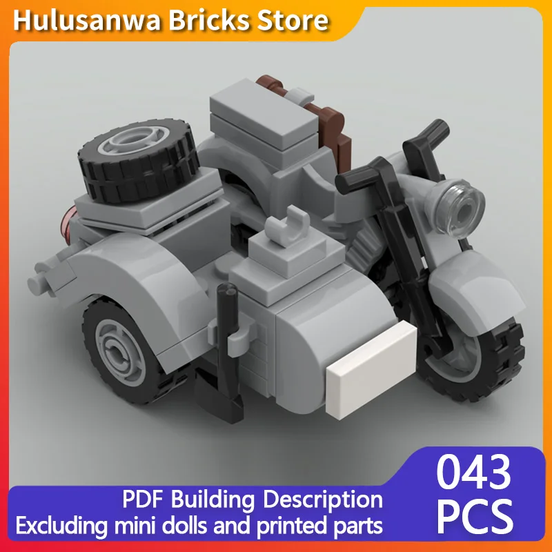 

R75 WW2 Военная 3-колесная модель мотоцикла MOC Строительные кирпичи Военное оборудование Модульная технология Подарки Праздничный детский игрушечный костюм