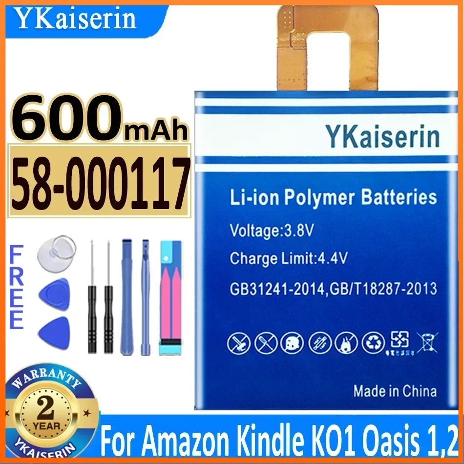 

600mAh YKaiserin 58-000117 58000117 Mobile Phone Batteries for Amazon Kindle KO1 Oasis 1,2 Oasis1 Oasis 2 Oasis2 Tablet Battery