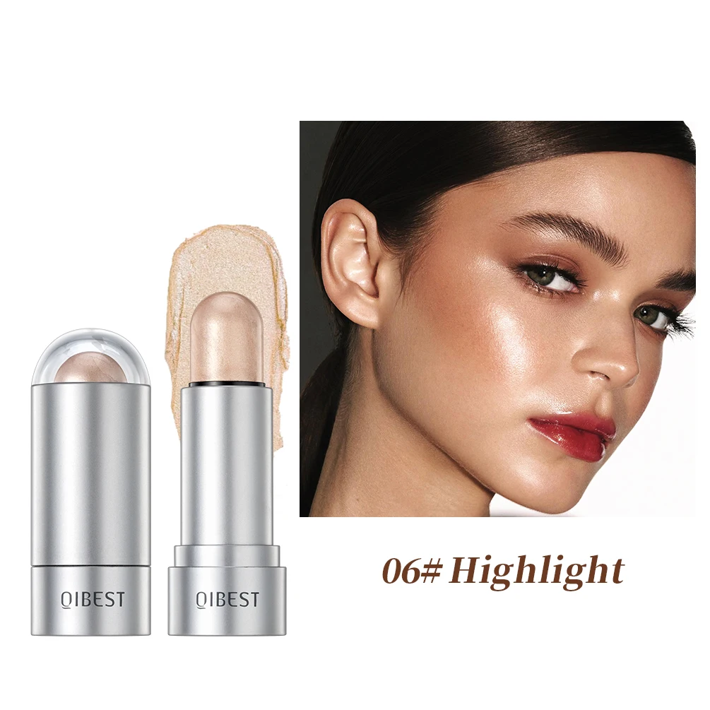 

QIBEST Cream Contour Sticks Shades with Highlighter & Bronzer & Blush Non-greasy And Water-resistant Face Contouring Pen Makeup