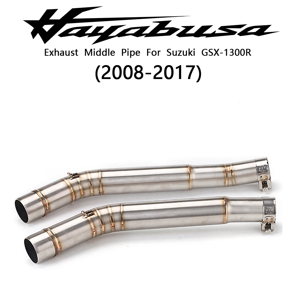 Motorcycle Exhaust Modify Double Exit Middle Link Pipe Escape Moto Racing Line For Suzuki Hayabusa GSX1300R GSXR1300 2008-2017