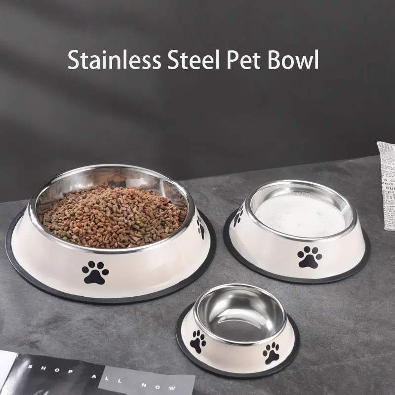 

Stainless Steel Pet Bowl Multi-Specification Anti-fall Food Bowl Large Capacity Cat Dog Food Bowl Pet Supplies 16 To 22 Cm