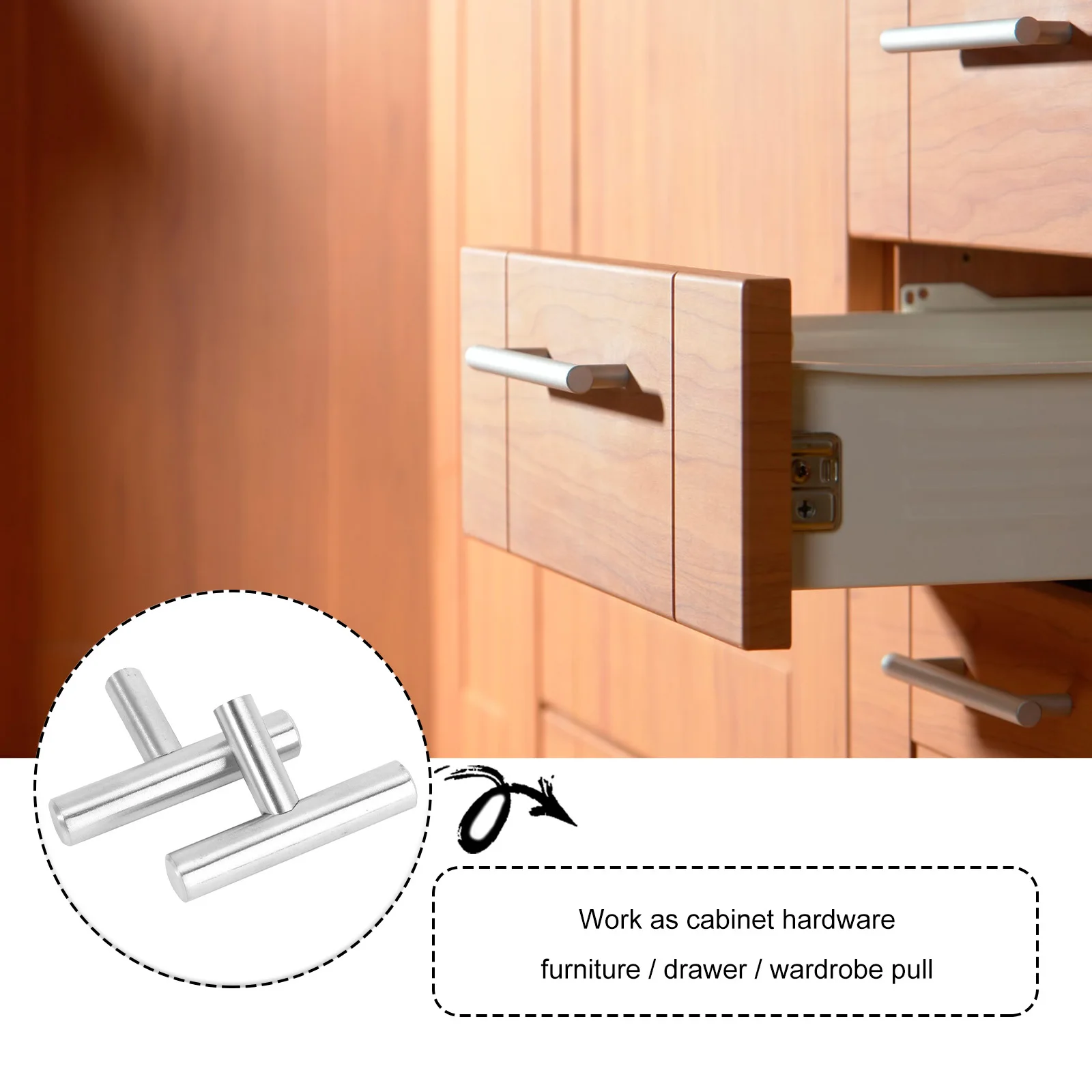 

15 Pcs Pulls and Knobs for Cabinets Silver Hole Kitchen Drawer Glass Door Handle