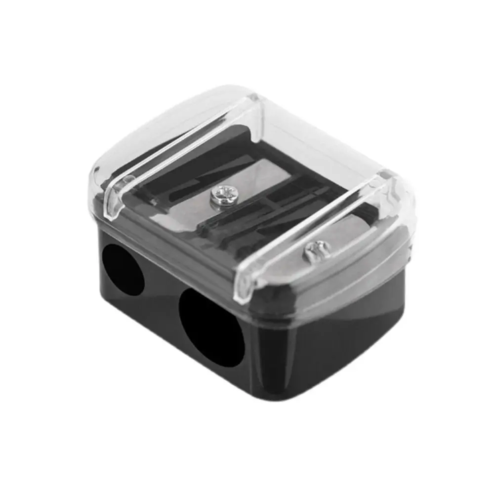 2Pcs Classical Double Hole Pencil Sharpener Mini Plastic Eyebrow Pencil Sharpener Lip Liner Makeup Pen Sharpening Tip Thin Tools