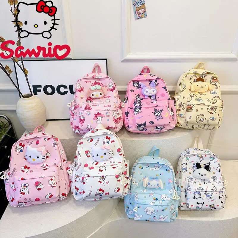 

Sanrio Hello Kitty Kuromi My Melody Cinnamoroll Lightweight Nylon Backpack Cute Cartoon Design Travel Casual Outings Polyester