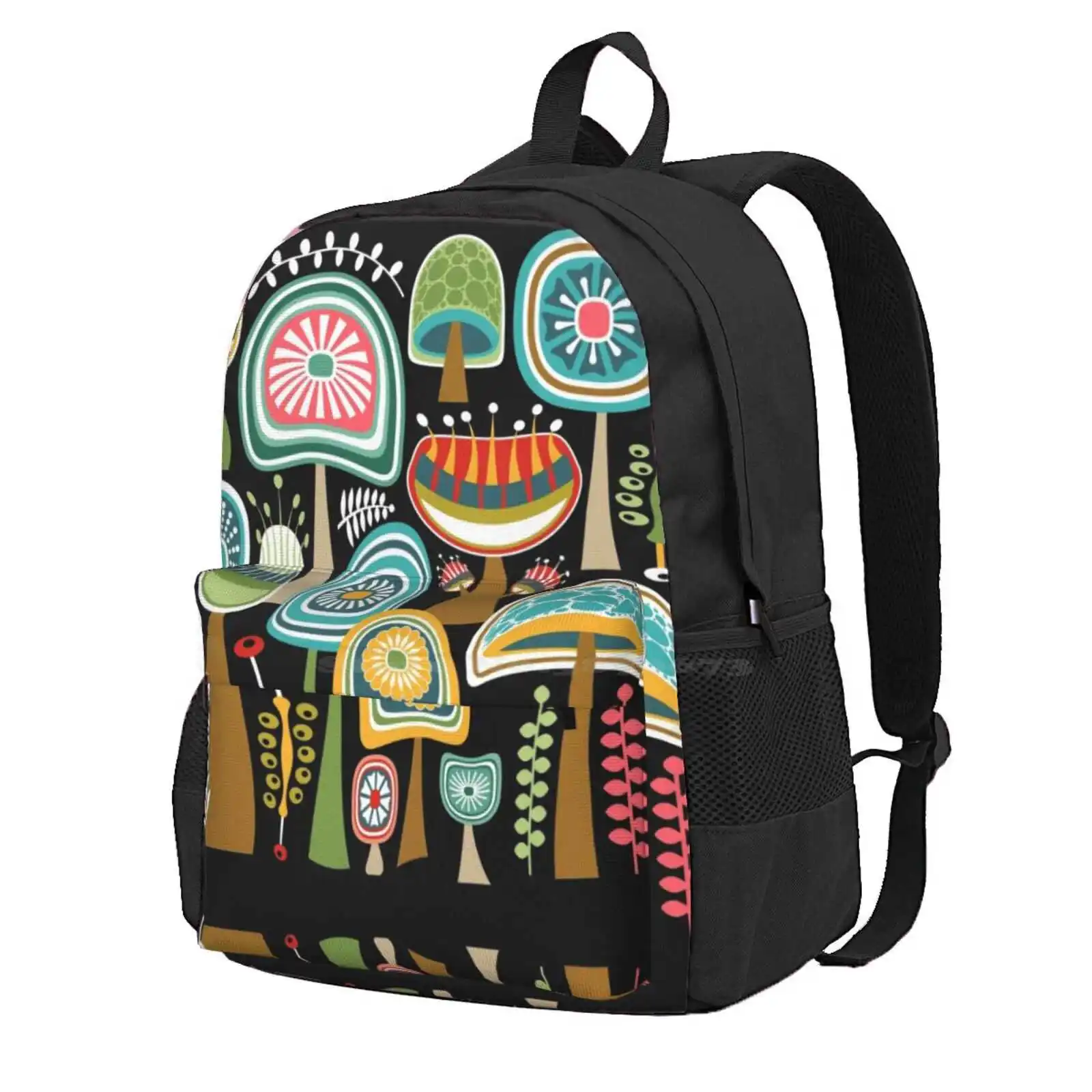

Colorful Mid Century Modern Mushrooms // Large Scale Hot Sale Schoolbag Backpack Fashion Bags Mid Century Modern Southwestern
