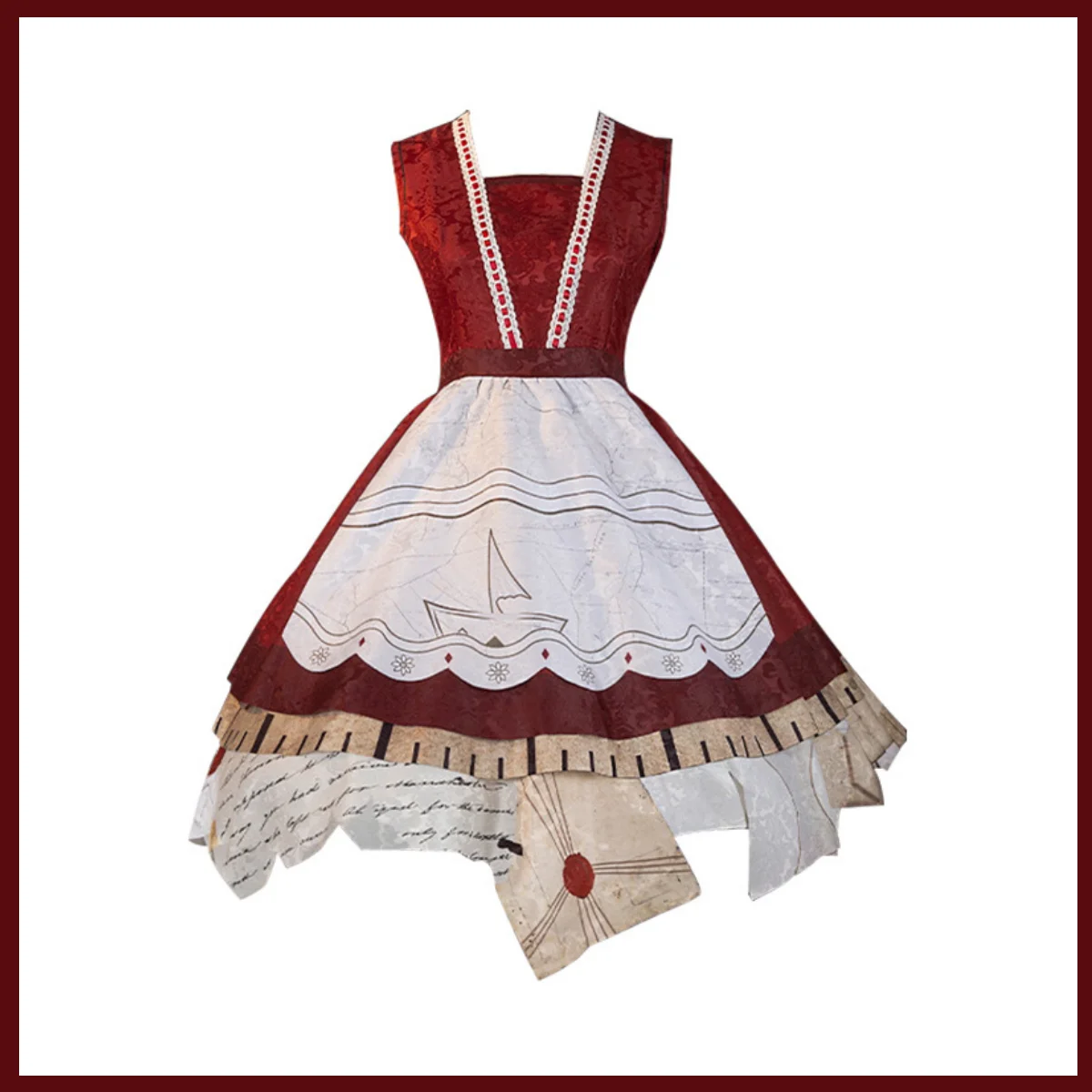 Game Identity Ⅴ Survivor Memory Little Girl Alice Cosplay Costume Aging Skin Wig Red Dress Lolita Woman Lovely Halloween Suit