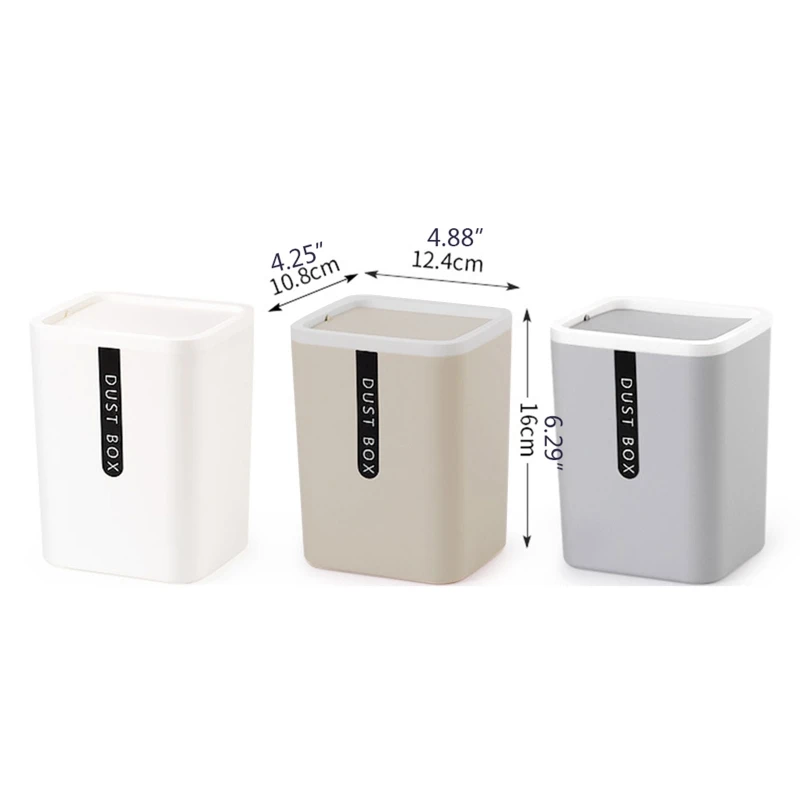 Home Office Countertop Garbage Basket Trashbox for Creative Mini Desktop Trash Can Tabletop Plastic Small Waste Bin with