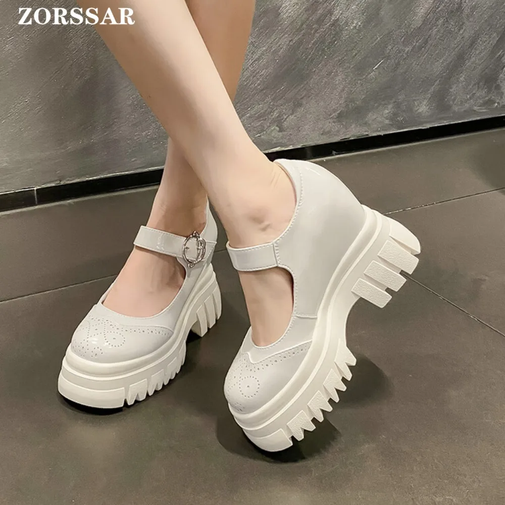 Women Pumps Mary Jane Super High Heel Platform Wedge Spring Ladies Sandals Belt Buckle Classic Sweet Punk Female Lolita Shoes