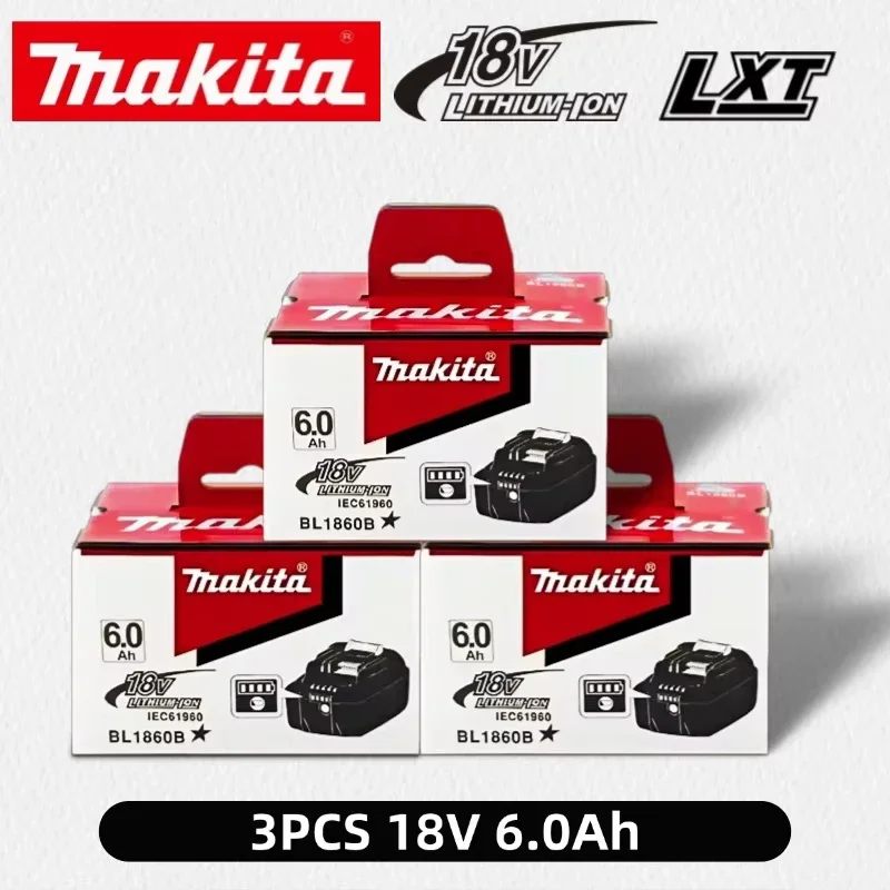 Batterie d'origine Makita BL1860 18V 6AH pour outils électriques Li-ion, remplacement LXT BL1850 BL1840 pour tournevis 18V avec BMS 18V
