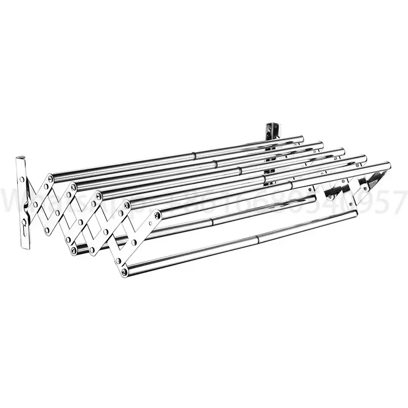 7-rod Folding Clothes Drying Rack Bathroom Toilet Balcony Stainless Steel Retractable Towel Rack