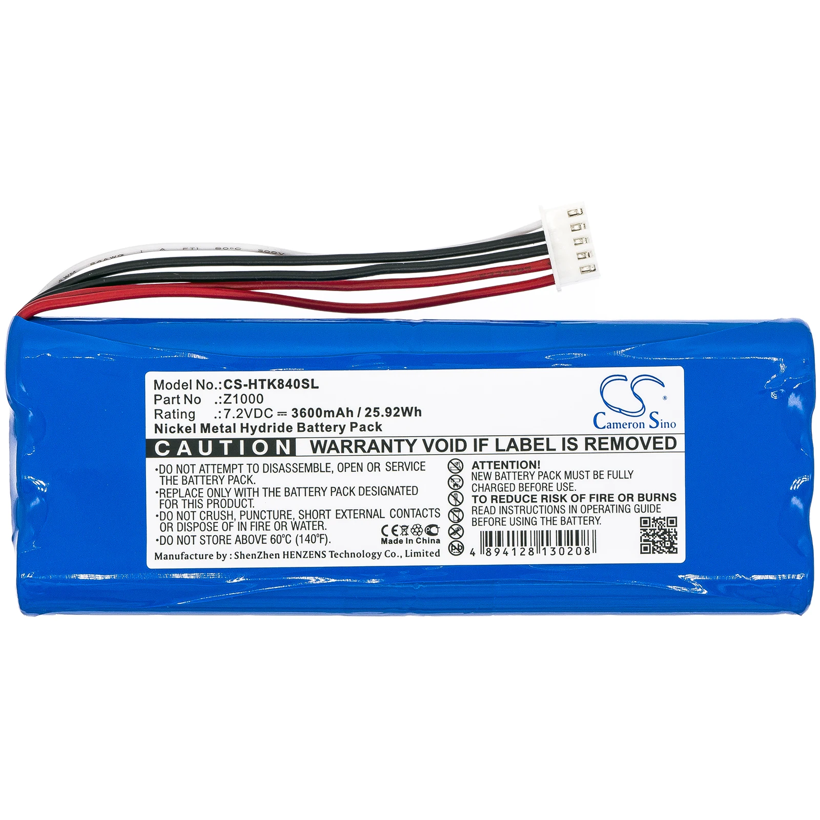 

Ni-MH Equipment, Survey, Test Battery for Hioki,7.2v,3600mAh,LR8400,MR8880-20,Z1000