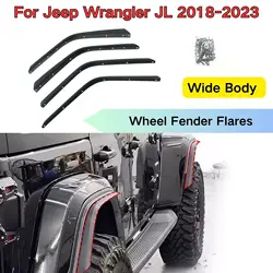 For Jeep Wrangler JL 2018-2023 Wheel Fender Flares Extensions Strips Trim 4PCS 1Set Wide Body Front Rear Mudguard High Low