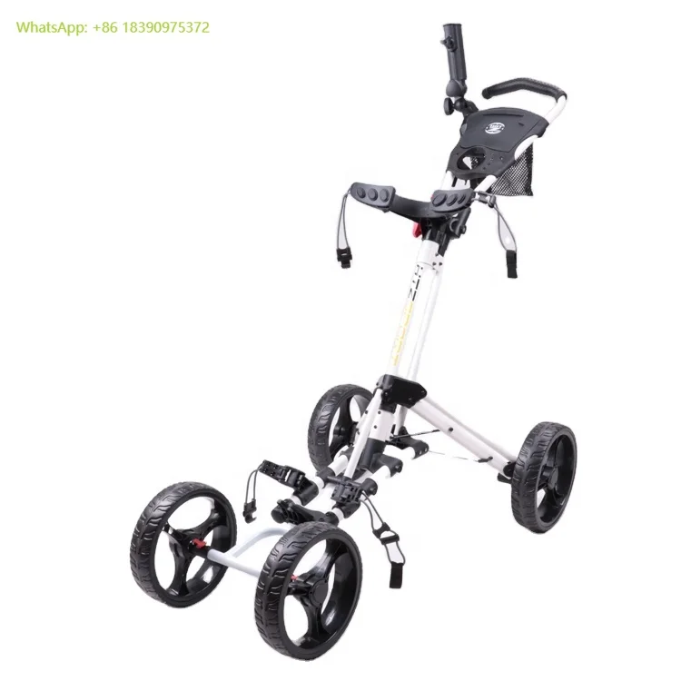 

HOW TRUE Cheap Multicolor Aluminum Folding Golf Push Pull Carts High Quality 4 Wheels Eva Foam Golf Trolley