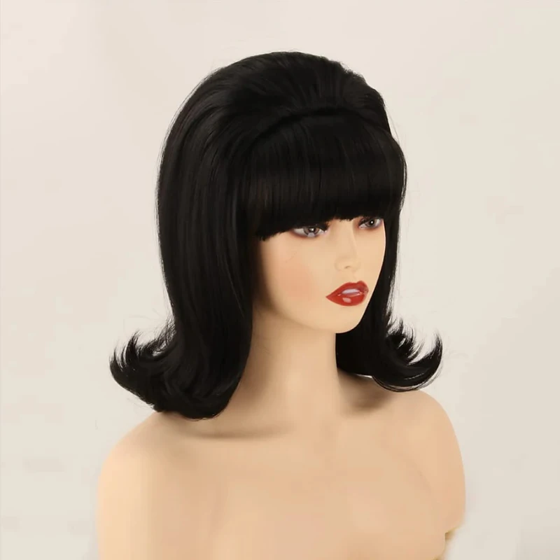 HAIRJOY Kunsthaar Damen Flip Perücken 70er Pinup Perücken 60er Retro Beehive Stil Vintage Look Halloween Kostüm Perücke – Detail 18