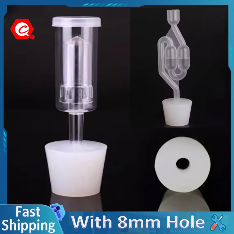 Conical Silicone Rubber Plugs Fermenter Stoppers With 8mm Hole Test tube one-way valve plug
