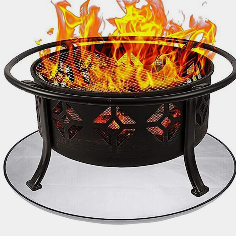 

Fireproof Barbecue Mat Heat Resistant Glass Fiber Floor Protection Reusable For Camping Gas Station Bbq Fire Pit