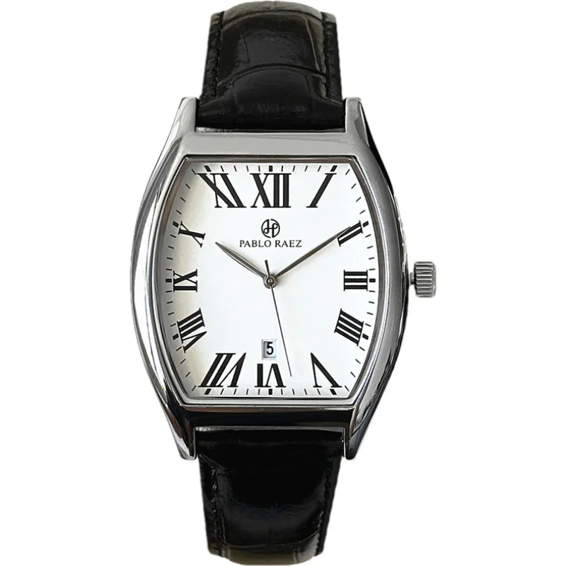 Men Watch Brand Business Simple High Quality Waterproof Leather Strap Wine Barrel Male Fashion Quartz Clock Watches Free Box