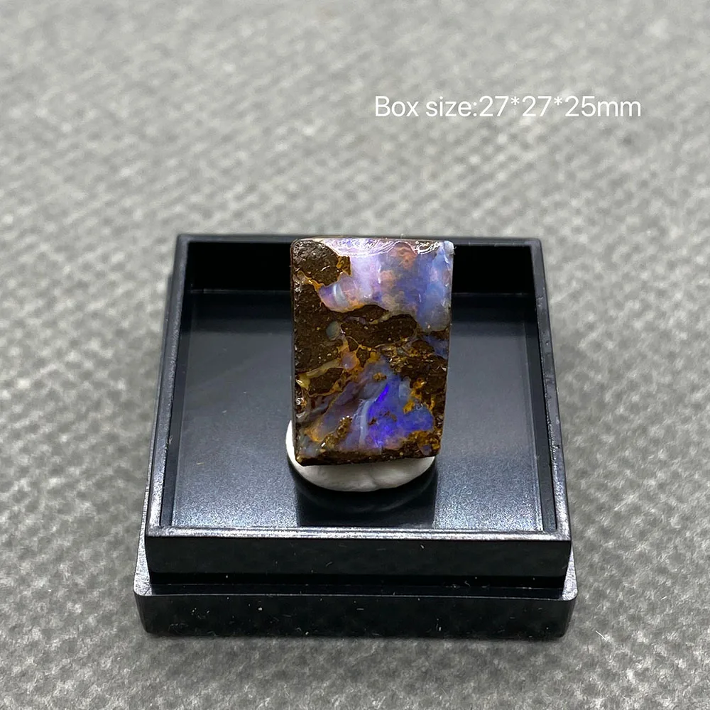 100% natural rare Australian iron opal (photographed in wet water state) gem mineral specimen quartz gemstones box size 2.7cm