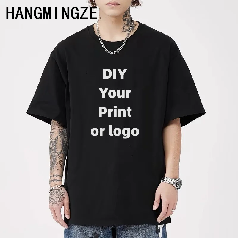 Customized Print Leisure Cotton T Shirt Tee DIY Your Own Design Like Photo Or Logo T-shirt Fashion Custom Oversized Tops Tshirts