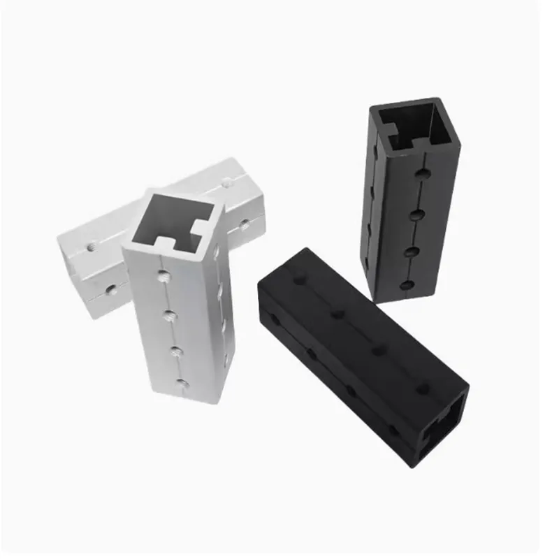 1Pcs Aluminum Profile Butt Extended Connection Piece Square Sleeve 2020 3030 4040 Top And Bottom Support Rod Splicing Piece