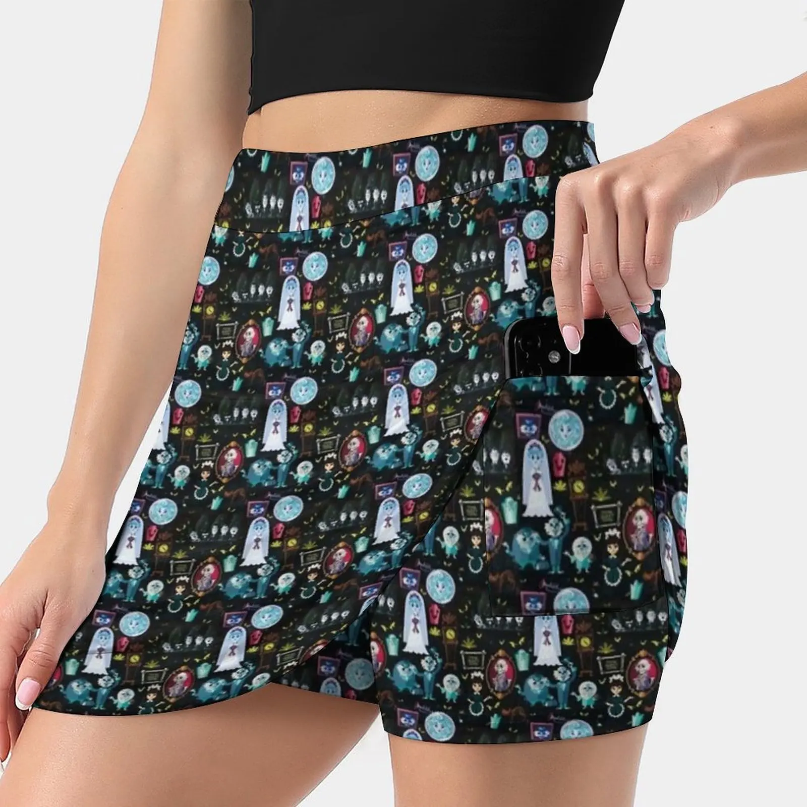 999 Happy Haunts Women's skirt Aesthetic skirts New Fashion Short Skirts Haunted Mansion 999 Ghosts Land Haunted House Madame