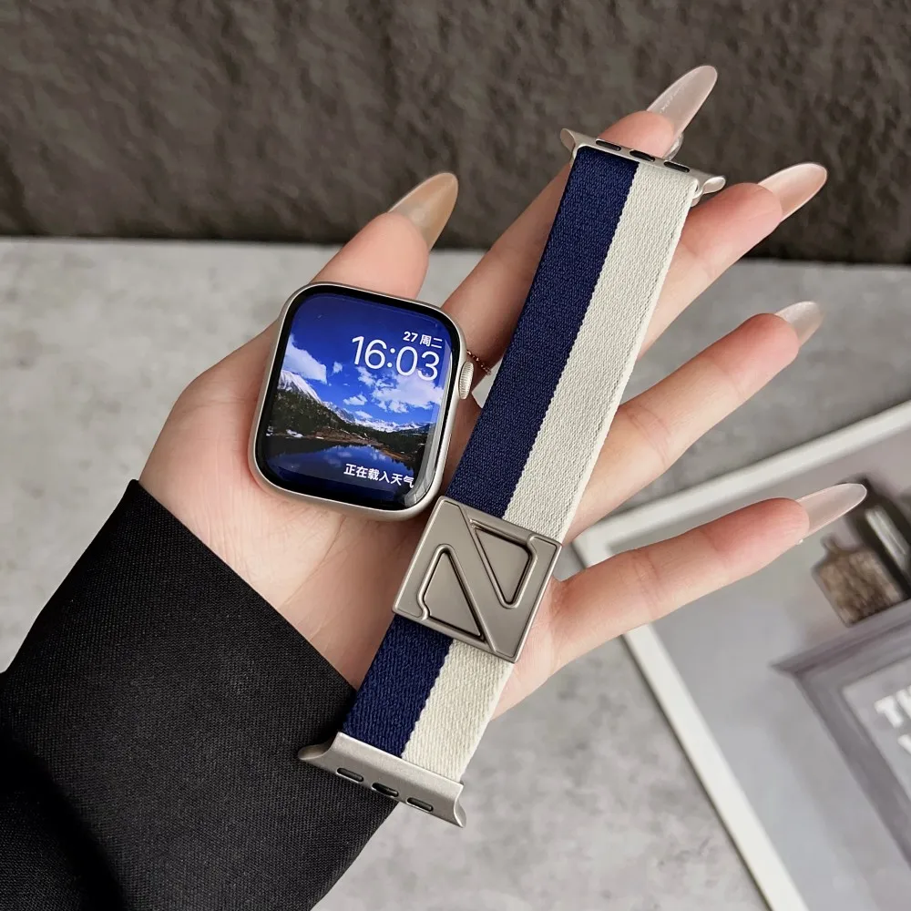

Ремешок для часов Apple Watch 42/44/45/46/49 мм 38/40/41 мм нейлоновый модный ремешок для часов для отдыха для часов серии Ultra2 Se 10/9/8/7/6/5