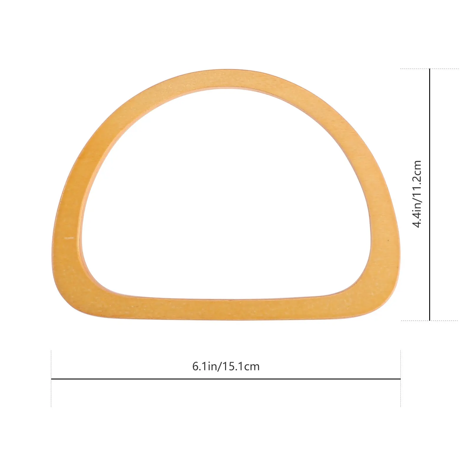 4Pcs Wooden Oval D Shape Bag Handles Creative Fashion Handbag Replacement Frames DIY Purse Making Accessories Lightweight