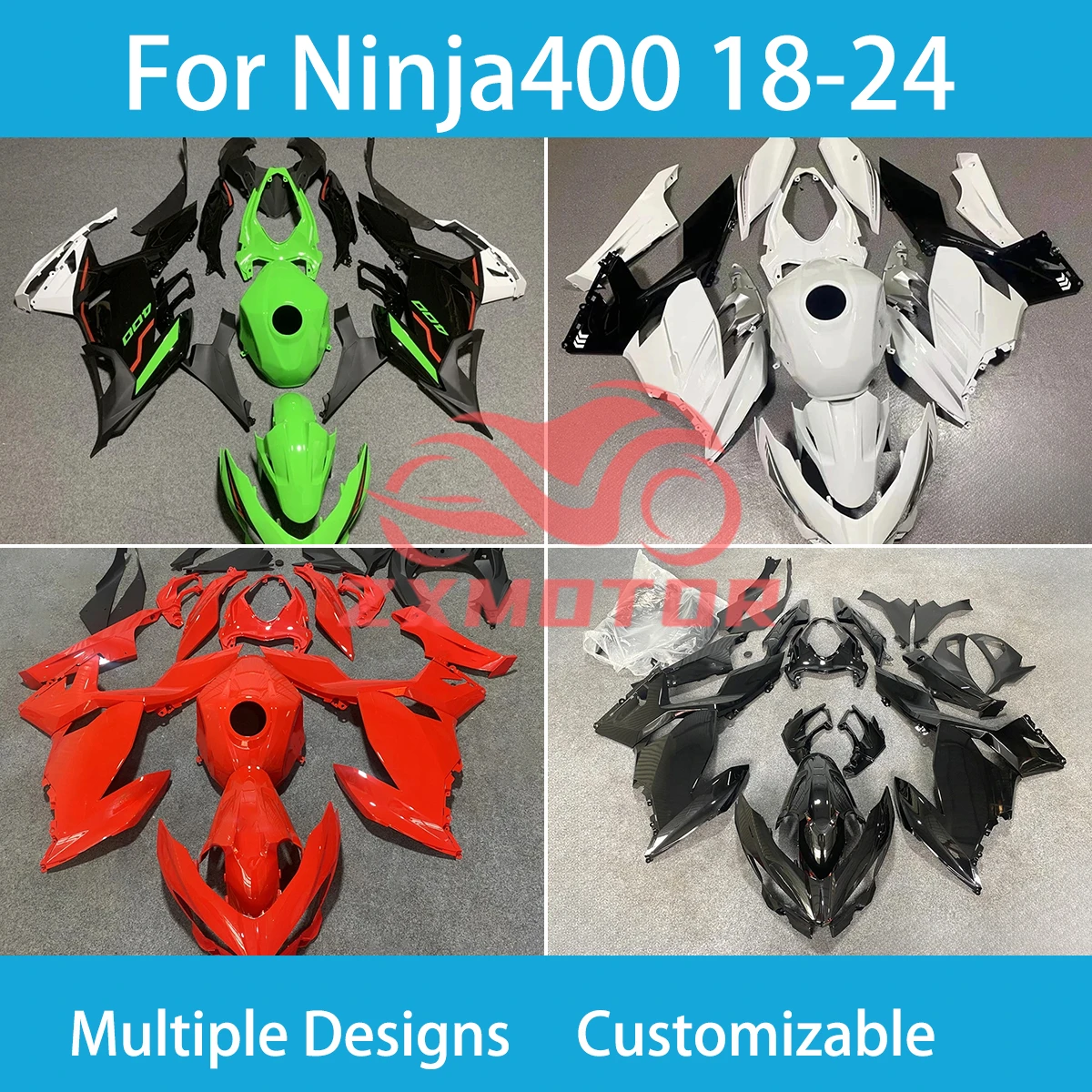 

Подходит для Kawasaki Ninja 400 2018 2019 2020 2021 2022 2023 2024, обтекатели для мотоциклов послепродажного обслуживания EX400 18-24, комплект обтекателей для впрыска