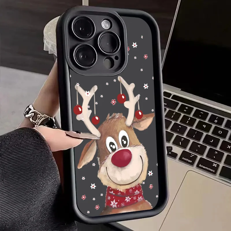 Case For Samsung Galaxy A24 A25 A35 A55 A54 A53 A34 Christmas Santa Claus Elk Deer Cover For S24 Ultra S23 S21 FE S22 Plus Cases