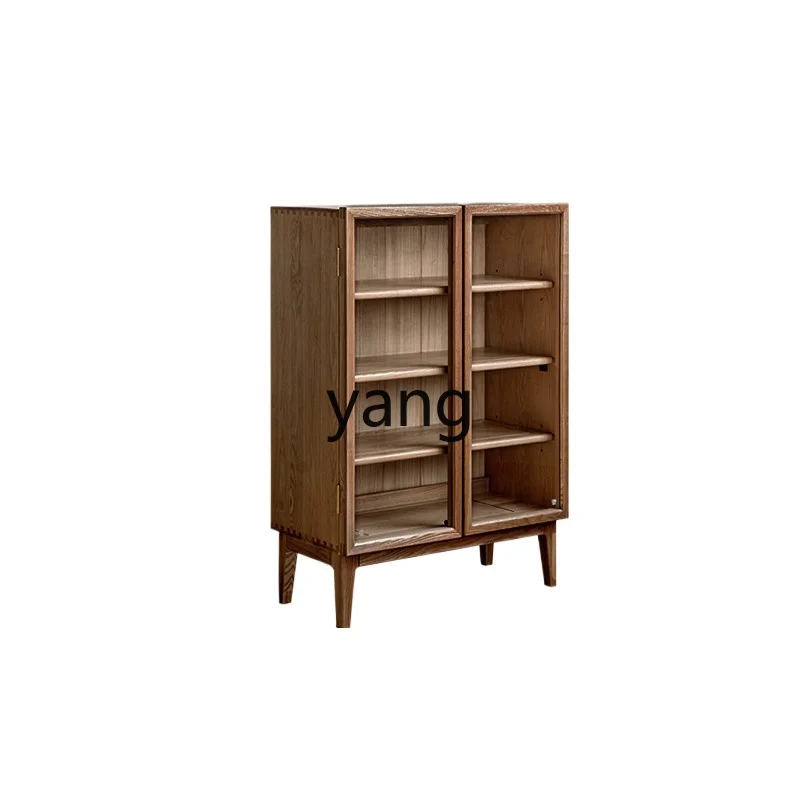 

LTT black walnut dining side cabinet solid wood TV cabinet living room household tea room locker
