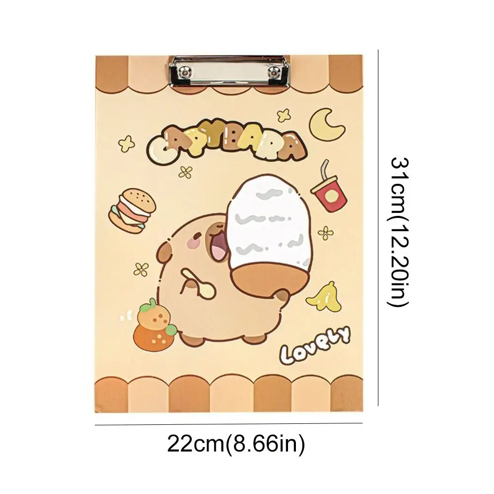 ความงาม A4 คลิปบอร์ดโฟลเดอร์ดูดีแฟ้มเก็บ Capybara แฟ้มโฟลเดอร์เอกสารผู้ถือกระดาษการเขียนคลิปบอร์ด