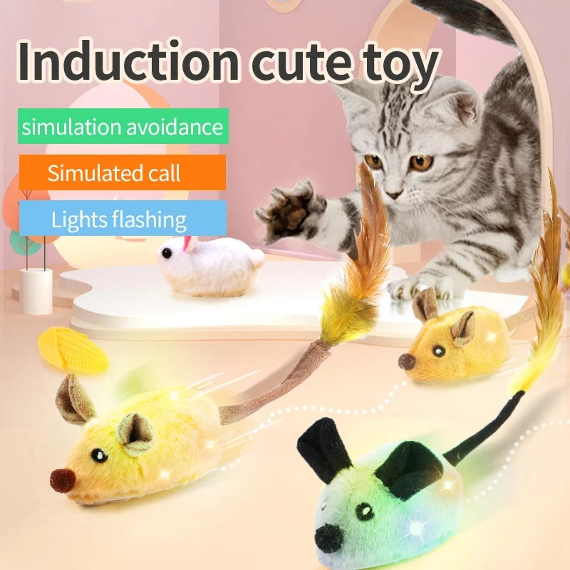 

Smart Running Mouse Cat Toy Interactive Random Moving Electric Cat Teaser Toys Simulation Mice Kitten Self-Playing Plush Toys