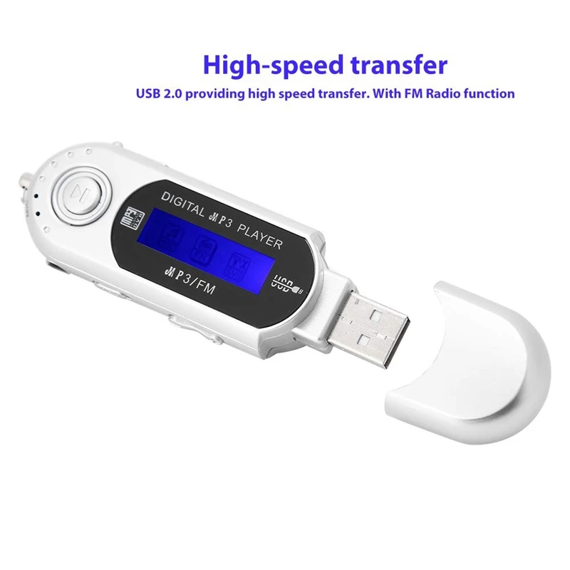 MP3 Player With Earphone 8GB, Portable Music MP3 USB Player With LCD Screen FM Radio For Walking Running